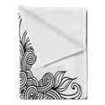 thumbnail image 2 of Celtic Soft Flannel Fleece Throw Blanket, Royal Old Celtic Knot Pattern with Curled Lace Leaf Renaissance Times Art, Cozy Plush for Indoor and Outdoor Use, 60" x 80", Black White, by Ambesonne, 2 of 5