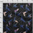 thumbnail image 3 of oneOone Cotton Cambric Blue Fabric Asian Japanese Bird Craft Projects Decor Fabric Printed By The Yard 42 Inch Wide, 3 of 5