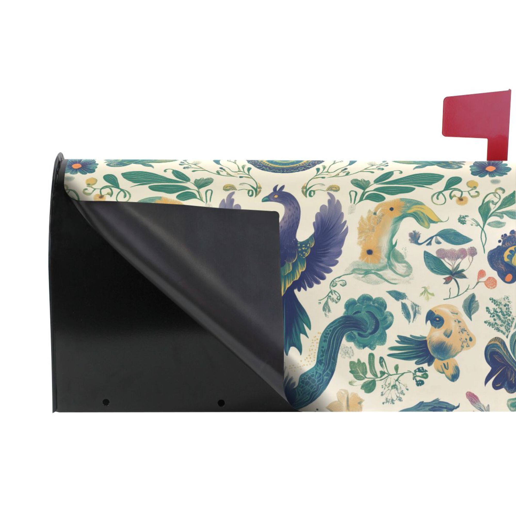 Yayeee Mailbox Cover Magnetic Large Size Post Box Cover Wrap Decor, Green Animals Pattern