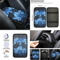 thumbnail image 4 of Renewold Sea Turtle Floral Blue Black 12 Pieces Car Seat Cover Steering Wheel Cover, Seat Belt Strap Wrap Cover Armrest Pad Handbrake Cover Gear Shift Cover Cup Holder Coasters for Truck Vans Sedans, 4 of 7