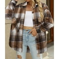 thumbnail image 3 of Fantaslook Flannel Shirts for Women Casual Plaid Shacket Pocketed Jacket Button Down Long Sleeve Shirts Coats, 3 of 6