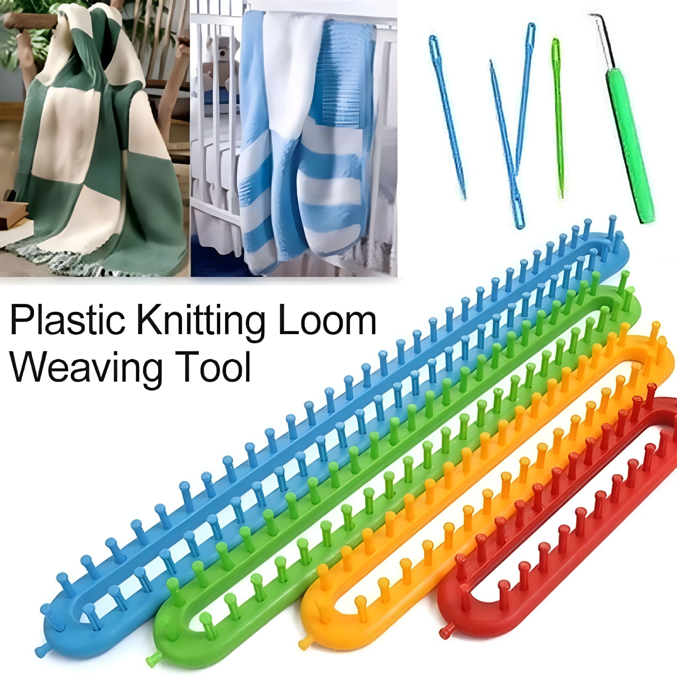 TUWAFE 2026 New 1Pcs Long Knitting Loom Diy Weaving Loom for Scarf Sweater Shawl Stitch Knit Weaving Tool with 62 Pegs for Crafts Diy Home