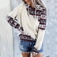thumbnail image 5 of Moda mujer manga larga otoño camiseta impresión bolsillos con capucha blusa Tops Fridja  bvmnju7889, 5 of 7