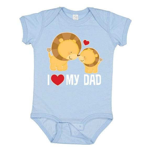 Inktastic Fathers Day I Love My Dad Boys Lion Boys or Girls Baby Bodysuit