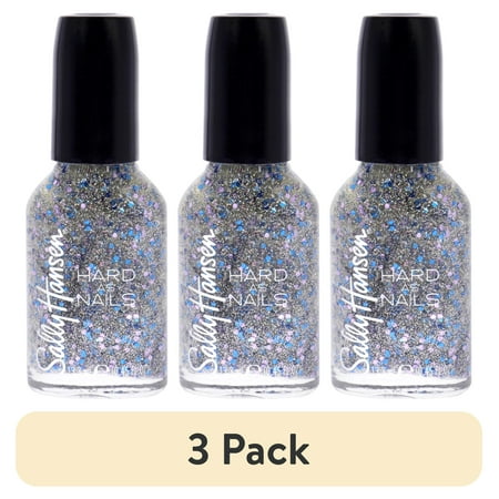 (3 pack) Sally Hansen Hard as Nails - Ice Queen, Glitter Nail Polish .45 fl oz