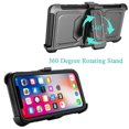 thumbnail image 2 of iPhone X Case, Mignova Full Body Protective Rugged Plastic Heavy Duty Armor Holster Defender Hybrid Case Cover with Belt Swivel Clip and Kickstand for Apple iPhone X (Black), 2 of 5