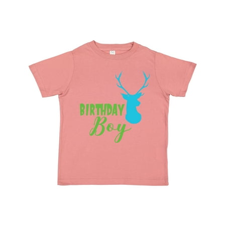

Inktastic Birthday Boy Deer Head Deer Antlers Gift Toddler Boy Girl T-Shirt