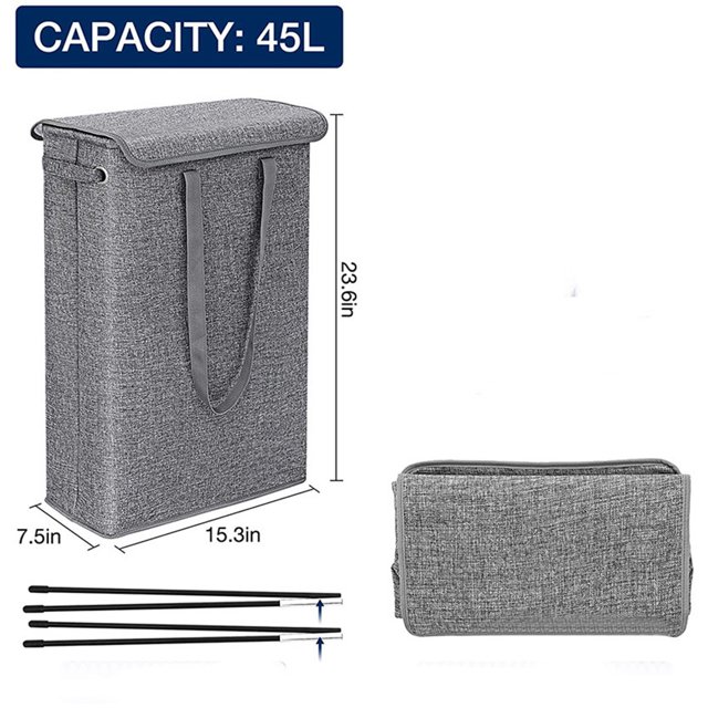 VONKY Laundry Storage Solution In Cotton And Linen Large Capacity For Dirty Clothes Reinforced Handle black