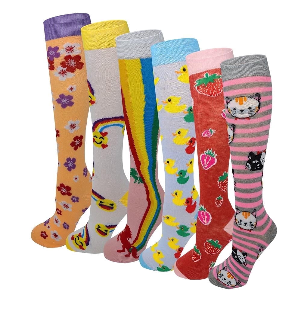 Ayla 6 Pairs Kids Novelty Design Knee High Socks photo 1