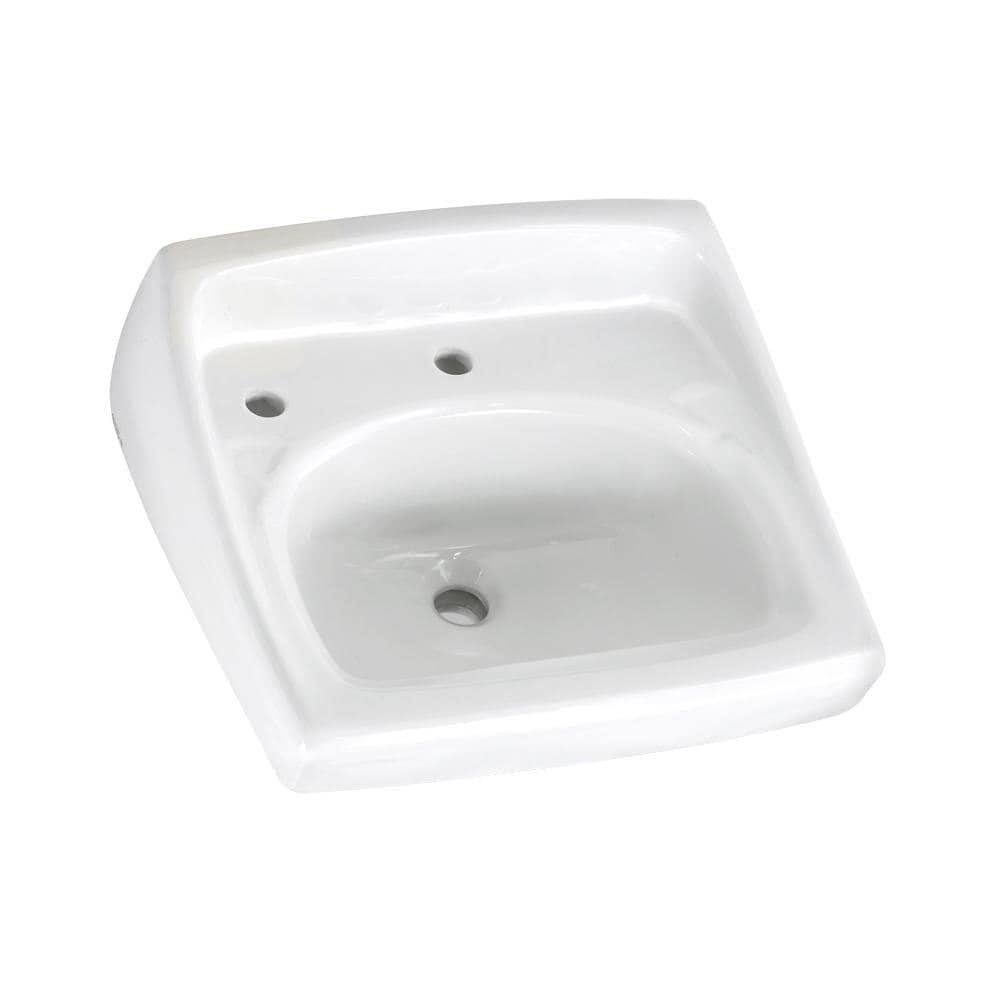 American Standard 0356 115 020 Lucerne Wall Mounted Lavatory Sink American Standard 0356 115 020 Lucerne Wall Mounted Lavatory Sink For Hangers Included Or Concealed Arms Not With Single Faucet Hole And