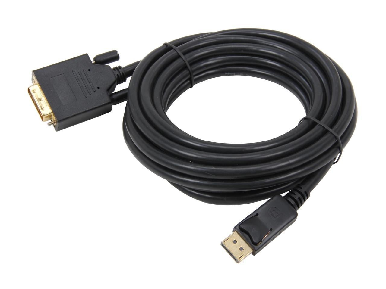 Nippon Labs DP-DVI-15 15 ft. DisplayPort Male to DVI-D Male Converter Cable, Black - DP to DVI Adapter - 1920 x 1200