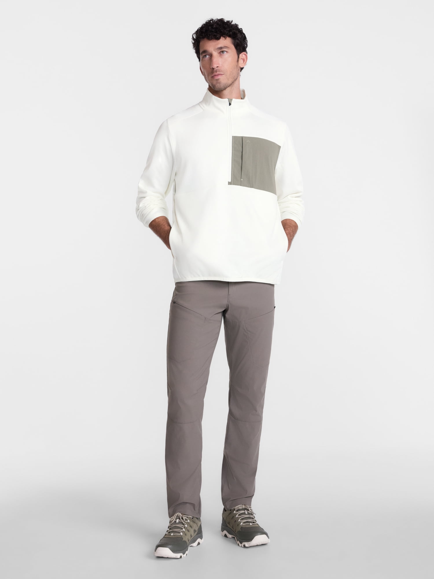Ozark Trail Men's Half Zip Pullover with Long Sleeves, Sizes S-3XL