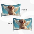 thumbnail image 2 of Sikiie Cute Angel Winged Dog Print Plush Pillow Cover, Wrinkle-proof and Stain-resistant Pillow Protector without Pillow Core, Home Decoration-16"x24", 2 of 6