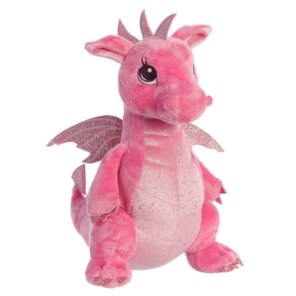 Aurora - Medium Pink Sparkle Tales - 12.5" Dahlia Dragon - Enchanting Stuffed Animal