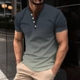thumbnail image 1 of Mens Printing Button Casual Short Sleeve Round-Neck Blouses Shirts, 1 of 5