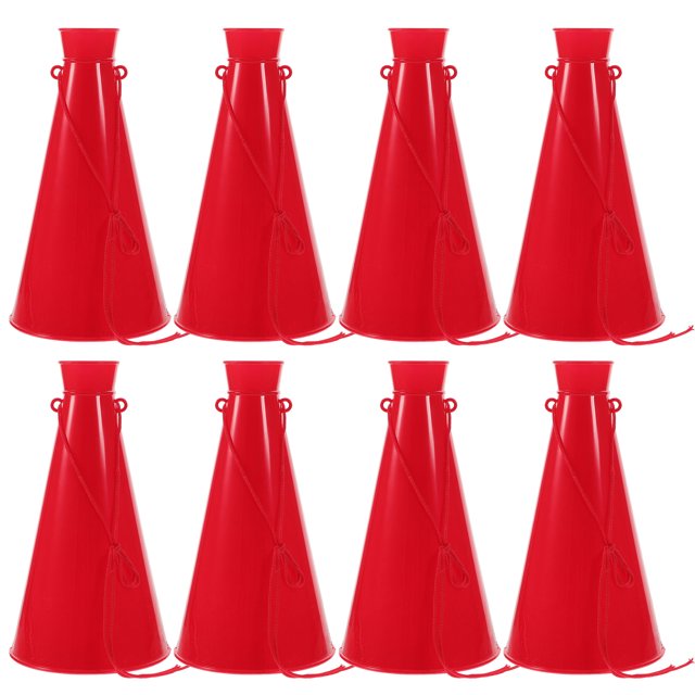 WHAMVOX Mégaphones en Plastique Rouge 10 Pcs pour Jeux de Football et Concerts