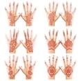 thumbnail image 1 of Pegatinas de tatuaje temporal de Henna, kit de pegatinas de tatuaje de Henna marrón, tinta roja resistente al agua, tatuaje de manos de Henna para mujeres, decoraciones de fiesta, 1 of 5