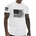 thumbnail image 2 of Txeol T-Shirt à Manches Courtes à Col Rond pour Homme avec Imprimé de la Fête de l'Indépendance, Chemise Mode Ajustée, Hauts à Manches Courtes pour Homme, Blanc, TG, 2 of 5