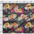 thumbnail image 2 of Soimoi Watercolor Floral Print, Velvet Fabric, Decor Sewing Fabric by The Yard 54 Inch Wide,Decorative Fabric for Upholstery and Home Accents, Pink & Black, 2 of 5