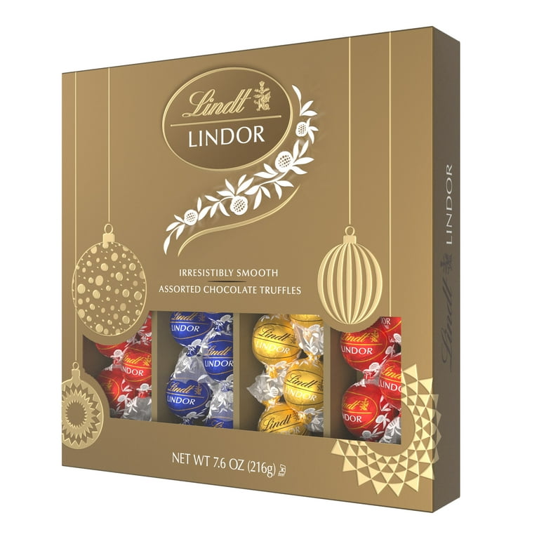 Lindt LINDOR Assorted Chocolate Christmas Candy Truffles Gift Box