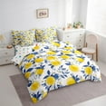 thumbnail image 3 of Manfei Lemon Print 7-Piece Twin Bedding Sets,Lemon Botanical Bedding Comforter Set,Yellow Blue White Sheet Sets For Girls,Super Cozy Room Decor Reversible, 3 of 8