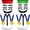 Red+Green, variant on IROOZIGOTO Unisex Costume Accessory Kit Red Hat with Suspenders Mustaches Gloves Buttons for Halloween Cosplay Party