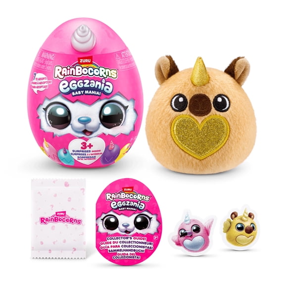 Rainbocorns Eggzania Baby Mania by ZURU, Plush Surprise Unboxing with Animal Soft Toy, Perfect Gift for Girls (Colours may vary)
