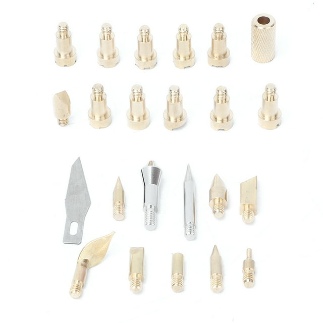 Peahefy 22 Pcs Kit de Têtes de Fer à Souder pour Brûleur à Bois Électrique, Ensemble d'Outils de Pyrogravure