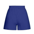 thumbnail image 7 of JINMGG Shorts for Women Clearance $5 Women's Fashion Solid Color Casual Wide Leg Loose High Waist Lace-Up Shorts Pants Blue M, 7 of 7