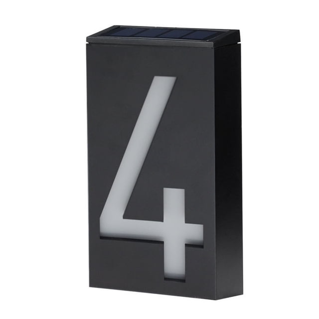 Solar Powered House Number Light Outdoor Waterproof Address Light with LED Numbers for Front Door Mailbox Post Yard Porch Pathway Garden Decoration Automatic Dusk to Dawn Lighting Easy Install