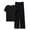 Black A, variant on Jamicy Womens Sleepwear Gift for Women Womens Lounge Set 2 Piece V Neck Outfits Casual Loose Fit Short Sleeve Tops And Wide Leg Pants Tracksuits