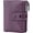 Deep Plum, variant on Small Soft Leather Wallet for Women RFID Blocking Ladies Card Holder with Double Zipper Pocket