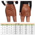 thumbnail image 2 of Falda Corta Ajustada Gyaru Ruched Wrap Falda Mujer PU Cuero con Hendidura Falda Recta (Marrón M) Ygjytge para Mujer Marrón T L, 2 of 7