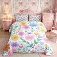 thumbnail image 2 of Manfei Watercolor Floral Leaves Full Size Comforter Sets 3-Piece,Rustic Botanical Bedding Comforter Set,1 Comforter and 2 Pillowcases,Reversible, 2 of 6