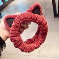 thumbnail image 3 of Face Wash Headband Hairband With Cat Ears Coral Fleece Cartoon Cute Creative Hair Accessories, 3 of 9
