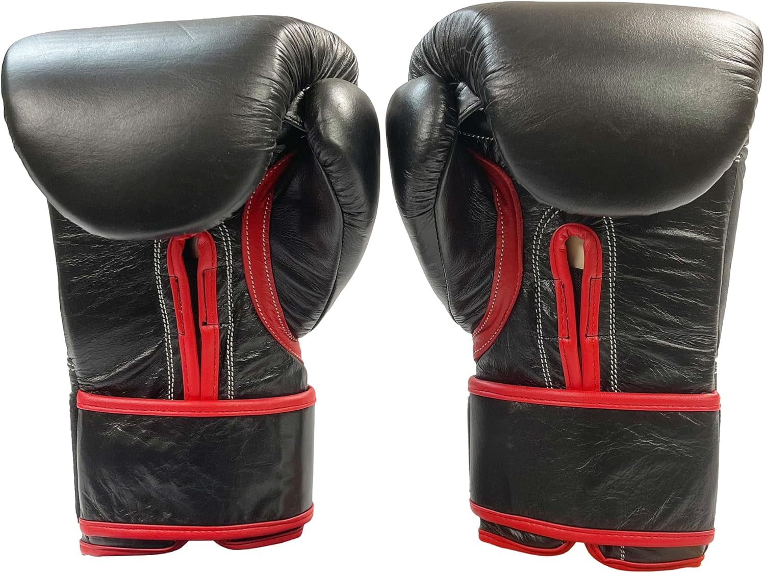 Professional Hook and Loop Leather Training Boxing Gloves, Durable Top-Grain Leather, Multi-Layered Foam, Pre-Curved Design, Ideal for Boxing, Kickboxing, Muay Thai, Sparring, 16oz