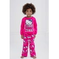 thumbnail image 2 of Hello Kitty Fleece Boxy Sweatshirt Crop Top and Flare Pants Outfit Set Toddler to Big Kid, 2 of 5