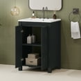 thumbnail image 3 of Euroco Bathroom Vanity with Ceramic Sink, Soft-Close Doors, and Adjustable Storage Shelf, Vintage Wood Cabinet for Small Bathrooms, 3 of 9