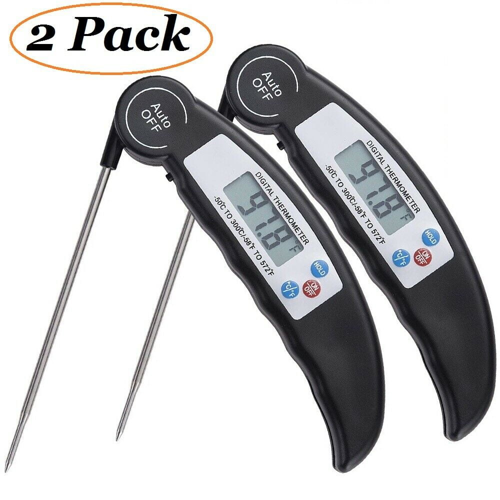 HomChum 2 Pack Meat Thermometer Probe Digital Grill Instant Read Food Cooking Grill Kitchen