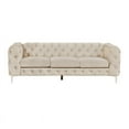 thumbnail image 3 of RN Furnishings 3- Piece Button Tufted Velvet Fabric Sofa Set -Beige, 3 of 8