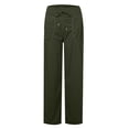 thumbnail image 6 of Women Straight Leg Pants For Pockets Yoga Wide Leg with Pocket Baggy Pants Stretch Bootcut High Waisted Athletic Jogger Pants Drawstring Casual Fleece Lined Sweatpants Army Green L, 6 of 6