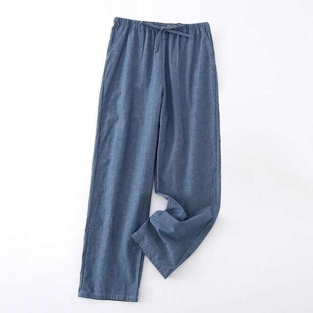 asjyhkr Mens Pajama Pants Drawstring Elastic Waist Summer Breathable Lounge Home Trousers with Pockets