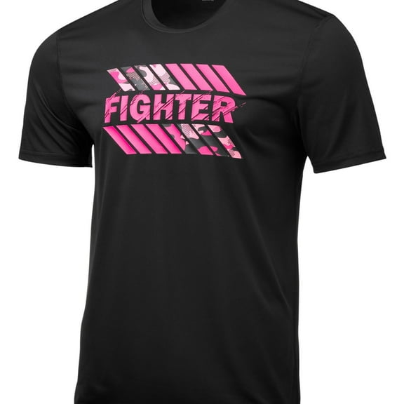 Ideology Mens Breast Cancer Awareness Fighter Graphic T-Shirt, Black, Large