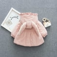 thumbnail image 6 of Odeerbi Toddler Winter Coat Kids Girls Outerwear Jackets Autumn Baby Rabbit Ears Polka Dot Decoration Warm Cotton Coat WIth Bag Pink, 6 of 9