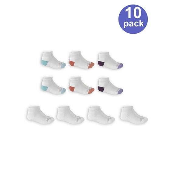 Value Pack Ankle Socks, 10 Pairs (Little Girls & Big Girls)
