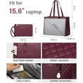 thumbnail image 6 of Lovevook Work Tote Bag for Women, Classic Quilted Pu Leather Handbag Purses with 15.6 in Laptop comparment and Insulated Lunch Compartment better for work lunch nurse college picnic drinks casul, 6 of 7