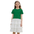 thumbnail image 7 of Girls' Tees Short Sleeve Cute Lace Hem Crewneck T Shirts Casual Pullover Tops Summer Tops for Girls 11-12 Years, 7 of 7