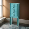 thumbnail image 6 of Wood Jewelry Armoire With 5 Drawers in Light Blue, 6 of 6