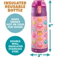 thumbnail image 4 of (2 pack) Bentology Stainless Steel 13oz Insulated Kids Water Bottle w Built In Straw- Easy to Open, Reusable BPA-Free, Fits in Most Lunch Boxes for Boys, Girls, School, Sports, Camp- Keep Drink Cold All Day, 4 of 6