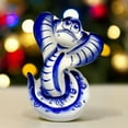 thumbnail image 2 of STPgoods Kai Cobra Handmade Porcelain Figurine 4.7" Symbol of 2025 Gzhel Figurine Hand-Painted Porcelain Sculpture Home Decor Tabletop Porcelain Snake, Blue and White, 2 of 4